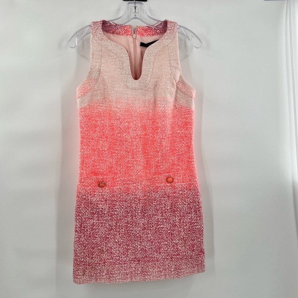 Cynthia Steffe pink sheath shift dress size 2 gradient colorblock sleeveless
